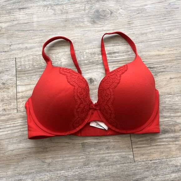Victoria's Secret Bra 34DD Red Body by Victoria- Push-up Perfect Shape - Picture 1 of 7